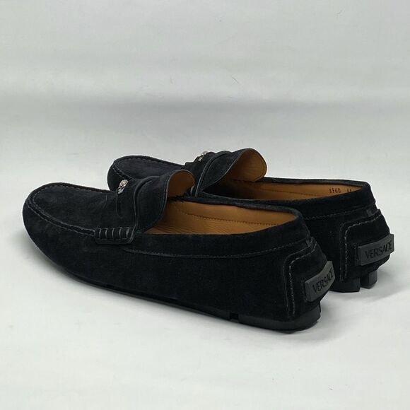 Versace Medusa Suede Leather Driver Loafers size 44/us size 11 - Picture 8 of 13